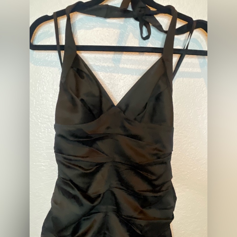 BCBGMaxAzria Black Ruched Mini Dress - Picture 2 of 6